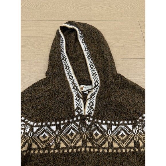 Alpaca Exotic Imports Sweater Brown Black Fair Isle Wool Tunic Small - Picture 4 of 6